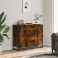 Buffet chêne fumé 92x35x76 cm bois d'ingénierie