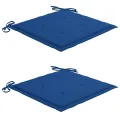 Chaises de jardin et coussins bleu royal lot de 2 Bois de teck