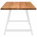 Table à manger marron clair bois de chêne massif rectangulaire