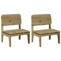 Chaises de jardin lot de 2 cire marron 60x52,5x72 cm