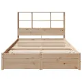 Lit bibliothèque sans matelas 140x190 cm bois de pin massif