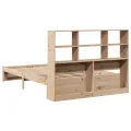 Lit bibliothèque sans matelas 140x190 cm bois de pin massif