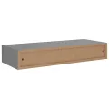 Étagères à tiroirs murales 2 pcs gris 60x23,5x10 cm MDF