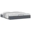  Cadre de lit ottoman sans matelas gris foncé 160x200 cm velours