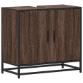 Armoire de lavabo de salle de bain chêne marron 65x33x60 cm