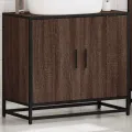 Armoire de lavabo de salle de bain chêne marron 65x33x60 cm