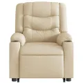 Fauteuil inclinable de massage électrique Crème Tissu