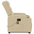 Fauteuil inclinable de massage électrique Crème Tissu