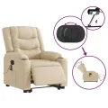 Fauteuil inclinable de massage électrique Crème Tissu