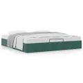  Cadre de lit ottoman sans matelas vert foncé 160x200 cm velours
