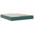  Cadre de lit ottoman sans matelas vert foncé 160x200 cm velours