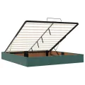  Cadre de lit ottoman sans matelas vert foncé 160x200 cm velours