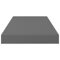 Étagère murale flottante Gris brillant 50x23x3,8 cm MDF