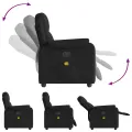 Fauteuil de massage inclinable Noir Tissu