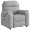 Fauteuil de massage inclinable gris nuage tissu
