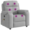 Fauteuil de massage inclinable gris nuage tissu
