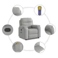 Fauteuil de massage inclinable gris nuage tissu