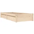 Cadre de lit sans matelas avec tiroirs