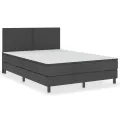 cadre de lit Gris foncé Tissu 140x200 cm