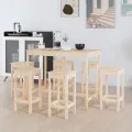 Ensemble de bar 7 pcs Bois de pin massif