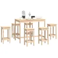 Ensemble de bar 7 pcs Bois de pin massif
