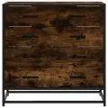 Commode chêne fumé 70x41x70 cm bois d'ingénierie