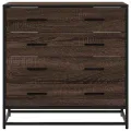 Commode chêne marron 70x41x70 cm bois d'ingénierie