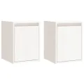 Armoires murales 2 pcs Blanc 30x30x40 cm Bois de pin massif