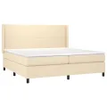cadre de lit matelas LED Crème 200x200 cm Tissu
