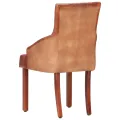 Chaises à manger lot de 4 marron cuir de chèvre véritable