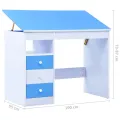 Bureau pour enfants Inclinable Bleu et blanc