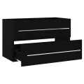 Armoire d'évier avec lavabo intégré Noir Aggloméré