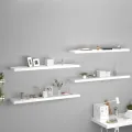 Étagères murales flottantes 4 pcs blanc 120x23,5x3,8 cm MDF