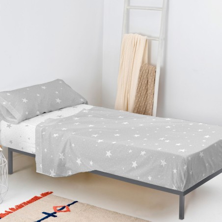 Set beddengoed HappyFriday Basic Kids Little star Grijs Bed van 105 18