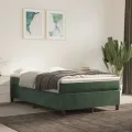 Cadre de lit sans matelas vert foncé 120x200 cm velours