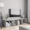 Bibliothèque/Meuble TV Gris béton 143x30x36 cm