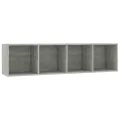 Bibliothèque/Meuble TV Gris béton 143x30x36 cm