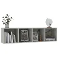 Bibliothèque/Meuble TV Gris béton 143x30x36 cm