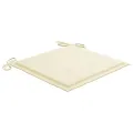 Chaises de jardin avec coussins crème lot de 3 Bois teck massif