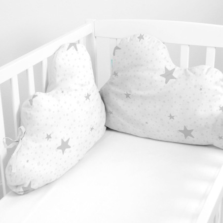 Protection du berceau HappyFriday Basic Kids Little star Gris 60 x 40