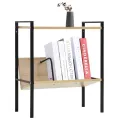 Bibliothèque 2 niveaux noir chêne 52x28x59 cm bois d'ingénierie