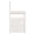 Banc Blanc 112,5x51,5x96,5 cm Bois de pin massif