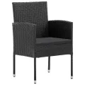 Chaises de jardin coussins noir lot de 4 noir résine tressée