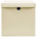 Boîtes de rangement avec couvercles 4 pcs 28x28x28 cm Crème