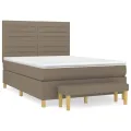 cadre de lit avec matelas Taupe 140x200 cm Tissu