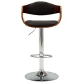 Tabouret de bar Gris Bois courbé et tissu