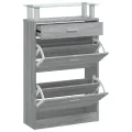 Armoire à chaussures Sonoma gris 63x24x104 cm Bois d'ingénierie