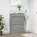 Armoire à chaussures Sonoma gris 63x24x104 cm Bois d'ingénierie