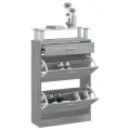 Armoire à chaussures Sonoma gris 63x24x104 cm Bois d'ingénierie