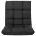 Chaise pliable de sol Noir Microfibre